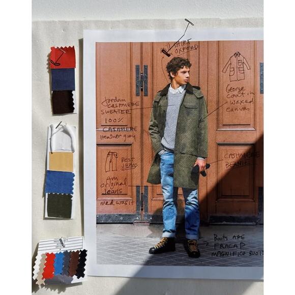 Alex Mill Barn Coat George Waxed Canvas Coat Jacket Army Green Size Medium - Picture 3 of 7